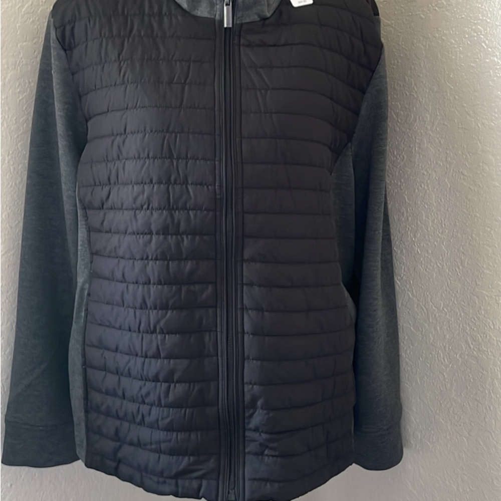 Chico’s NWT Weekends Quilted Scuba Jacket (570376451 Black/Grey SZ 4